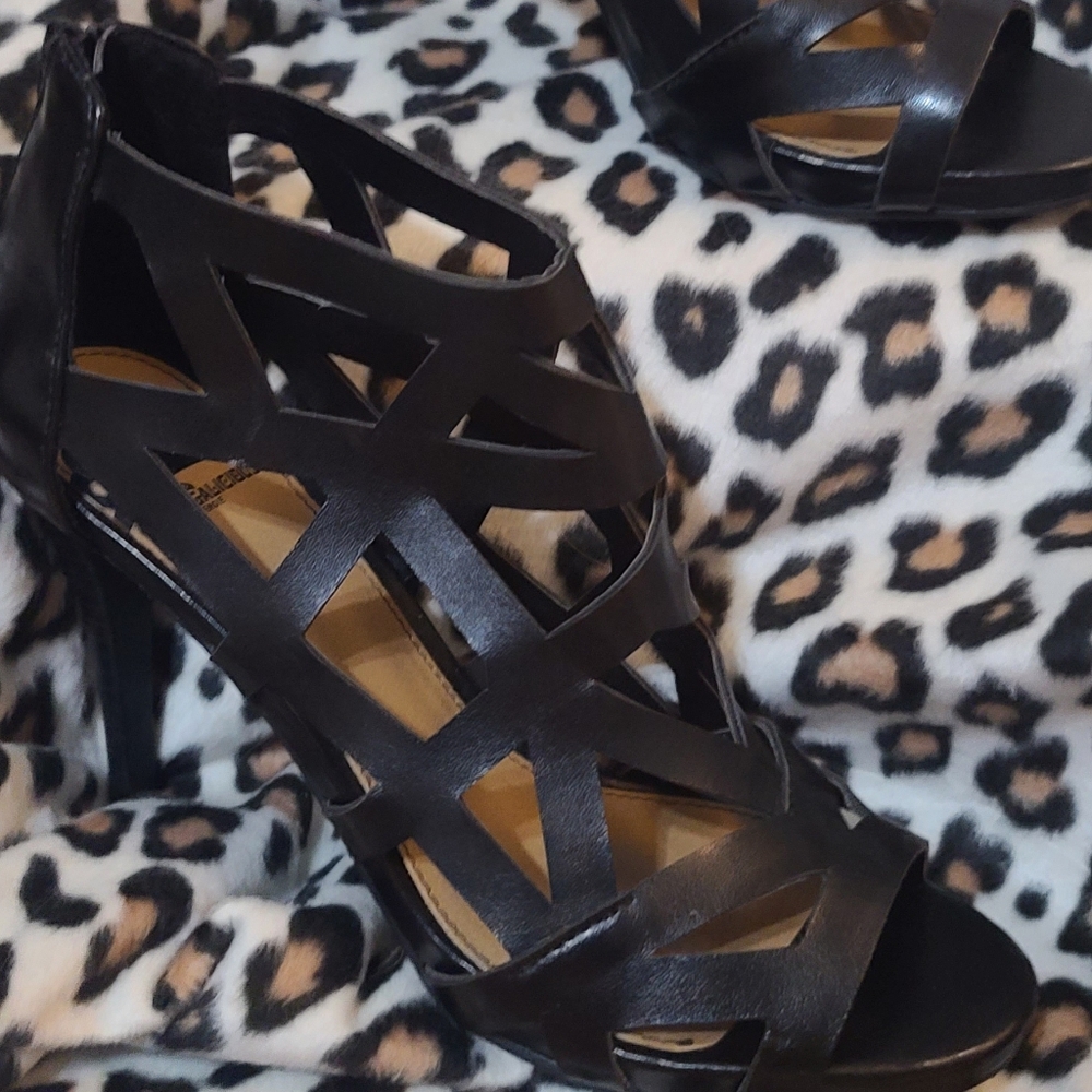 Fergie Black Cutout Heels